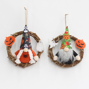 Decoraciones de Guirnalda de Gnomos de Halloween para Interiores y Exteriores, Adorno Colgante para Puerta o Pared con Forma de Flor, Decoración para Fiestas HX-2253 - Product Image 5