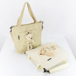 OEM/ODM 사용자 정의 인쇄 로고 메신저 핸드백 캔버스 면 식료품 핸드백 귀여운 곰 - Product Image 4