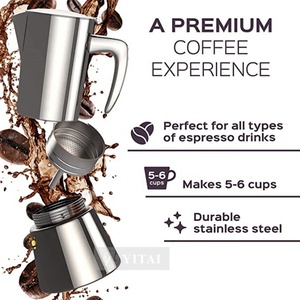 BERTILLE Cuisinière Noir Mat Machine À Espresso <span class=keywords><strong>6</strong></span> <span class=keywords><strong>Tasses</strong></span> À <span class=keywords><strong>Induction</strong></span> En Acier Inoxydable Moka Pot Cafetière - Product Image 5