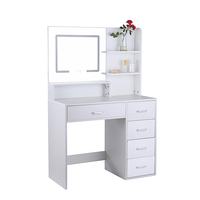 Fournisseur professionnel de miroir blanc avec éclairage, 3 modes d'éclairage, table de maquillage, coiffeuse pour chambre à coucher