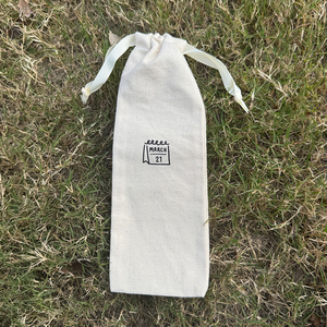 Pochette cadeau en coton biologique certifié GOTS, écologique, avec logo personnalisé imprimé, pour bougies, sac à cordon promotionnel anti-poussière - Product Image 5