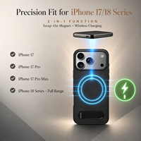 Étui de téléphone personnalisé en cuir PU, toucher doux, support métallique pliable, coque antichoc pour iPhone séries 17 et 18