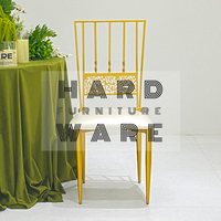 Chaises empilables de qualité supérieure, modernes, durables, en acier inoxydable doré, pour salle à manger d'hôtel, salle de réception, événements.