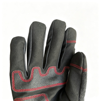 Gants de travail de sécurité en cuir synthétique pour mécaniciens, gants utilitaires rouges et noirs, respirants, avec paume rembourrée, gants de construction