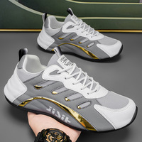 Chaussures YX pour hommes – Nouvelle collection été 2025 – Baskets basses à lacets style coréen, couleur unie, empeigne en maille, semelle souple, confortables et tendance