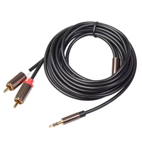 Neues Großhandels-Audiokabel aus Kupfer, vergoldet, mit doppeltem Lotus-Stecker, PVC-Ummantelung, Buchsenanschlüsse für Subwoofer-Verstärker und Computer