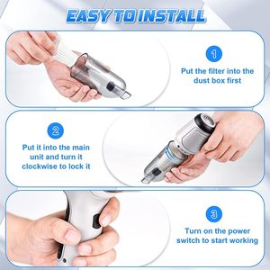 Mini aspiradora de Mano Eléctrica inalámbrica con carga USB de alta potencia portátil 2 en 1 para coche y hogar con <span class=keywords><strong>bomba</strong></span> de aire, soplador de plumero - Product Image 5