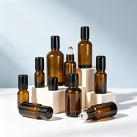 Bouteilles en verre ambré vides en gros avec bille roll-on pour huiles essentielles – 5ml, 10ml, 15ml, 20ml, 30ml, 100ml, 1oz