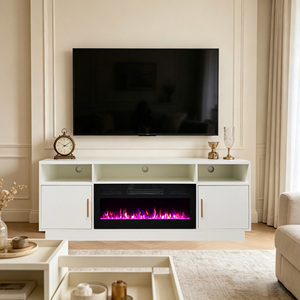 62 ° F a 82 ° <span class=keywords><strong>Chimenea</strong></span> Eléctrica Decorativa con Efecto de Cristales de 3 Llamas de Colores, Soporte para TV para Sala de Estar - Product Image 1