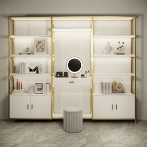 Présentoirs cosmétiques professionnels étagère de rangement en bois vitrine murale étagères de décoration intérieure personnalisées support en aluminium - Product Image 3