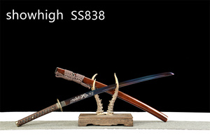 Katana <span class=keywords><strong>bleu</strong></span> <span class=keywords><strong>dragon</strong></span> fonctionnel fait main, en <span class=keywords><strong>bambou</strong></span> ou pour collection SS838 - Product Image 3