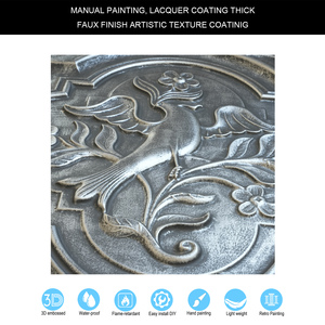 Cổ tin pl39 gạch Trần mộc mạc thiết kế nội thất Bảng điều khiển trang trí không thấm nước chống cháy gạch vuông để cải thiện nhà - Product Image 3