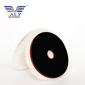 5 pouces laine tampons de polissage voiture détaillant 100% laine naturelle peinture meulage disque de polissage éponge Premium laine mélange tampon - Product Image 3