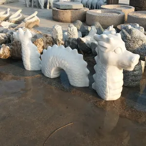 Китайские антикварные статуи дракона из натурального камня