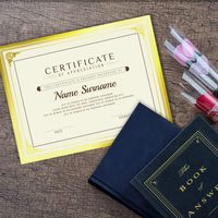 Papiers de certificat - Bordure dorée à effet feuille d'or, format lettre 8,5x11 pour diplômes, certificats, récompenses de participation
