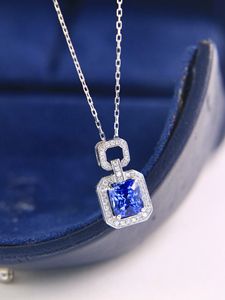 Collier pendentif Xinfly en or 18 carats avec diamant naturel de 0,1 ct et saphir du Sri Lanka de 1,12 ct, chaîne en or Au750, style classique, cadeaux de fiançailles - Product Image 3