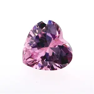 心形 3x 3毫米批发粉红色立方氧化锆石头 CZ 石头