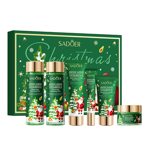 Coffret Cadeau de Soins de la Peau à l'Avocat Bio et Vitamine E pour Noël, 6 Pièces, Hydratant, Blanchissant, Nourrissant, Soins du Visage et du Corps - Product Image 1