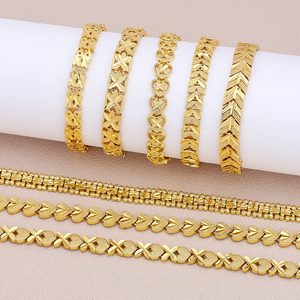 Popolare Bracciale con Ciondoli a Cuore Cavi in <span class=keywords><strong>Oro</strong></span> Laminato 18k, Accessori Semplici e alla Moda - Product Image 3