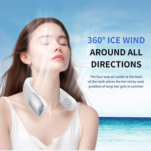 2025พัดลมแบบคล้องคอสำหรับกิจกรรมกลางแจ้งความเร็ว100ระดับพัดลมแบบไร้ใบพัดชาร์จไฟได้ USB สำหรับเล่นกีฬาระบายความร้อนแบบพกพา - Product Image 4