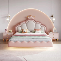 Meubles de chambre à coucher, lits rembourrés, lits simples, lits queen size, lits doubles pour enfants, cadre flottant rose, design pour adolescents