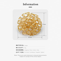 Bagues turques de luxe en dentelle florale de Dubaï pour femmes, bijoux de mariage et de fête exagérés, ajourés, tissés, à motifs floraux, vente en gros