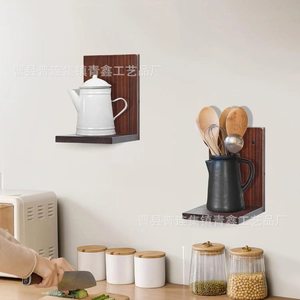 Solid Wood <b>Wall</b> <b>Mounted</b> <b>Shelf</b> Rectangle 1 Tier Durable Multipurpose For Living Room Kitchen Bedroom Bathroom Storage Display - Product Image 1