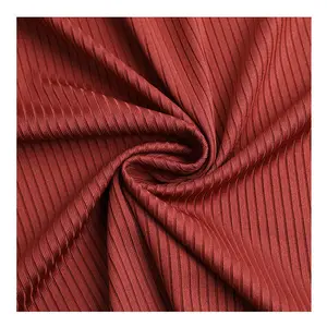 Fabrikdirektpreis reichhaltige Farbe dehnbares gefärbtes Rippen-Polyester Spandex 4*2 Streifen solider gestrickter Stoff