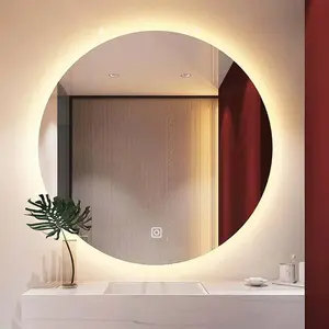 Custom Aluminum Alloy Large Round Gold Frame Circle Espejos Spiegel Mounted Bathroom Decor Wall Hanging Mirror