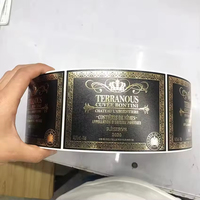 Etiqueta Adhesiva en Relieve para Botellas de Vino de Marca Privada, Estampado en Caliente con Lámina Dorada, Diseño de Etiqueta para Botellas de Vino y Cócteles de 750 ml