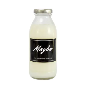 Botol susu kaca warna kustom kualitas tinggi botol minum buah jus segar dengan dukungan tutup logam kustom