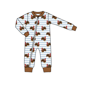 Preorder Thanksgiving Day <strong>Turkey</strong> Brown Boy Girls 2 Piece <strong>Pajamas</strong> Outfits Baby Sleepers Sibling Matches New Kids Clothes Styles
