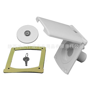 Entrée d'eau pour camping-car avec couvercle verrouillable, anti-poussière magnétique, carrée, à montage latéral, en plastique et métal, accessoire manuel étanche - Product Image 4
