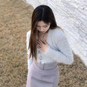 Bestseller Damen Crop-Top Pullover Herbst Langarm Slim Fit Gestrickter Knopf-Cardigan mit Offener Front Flauschige Kurze Oberteile für Damen - Product Image 6