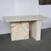 Table à manger rectangulaire en onyx blanc naturel Cammy Stone, style italien minimaliste, multifonctionnelle, moderne, imperméable, meubles pour la maison