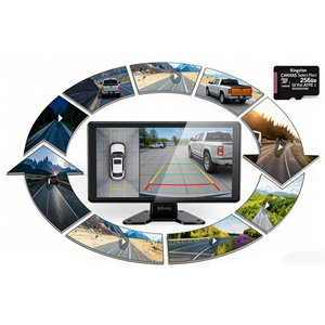 Caméra de tableau de bord à double objectif certifiée CE 4CH 10,36 pouces, système de surveillance d'angle mort BSD, 9-36V, IP68, vision nocturne, DVR, caméra pour camion lourd - Product Image 1