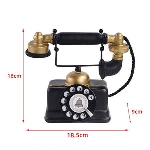 Statuette de téléphone vintage rétro en résine, style américain, décoration d'intérieur pour salon et cave à vin, cadeau d'anniversaire - Product Image 4