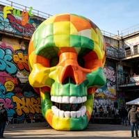 Décoration Gonflable Crâne Coloré de Haute Qualité à Prix d'Usine, Attrayante pour Fête d'Halloween
