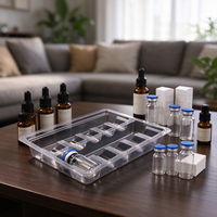 Plateau alvéolé en PVC de haute qualité à 10 compartiments pour flacons lyophilisés de 7 ml, insert intérieur en plastique pour emballage, OEM pour flacons en verre