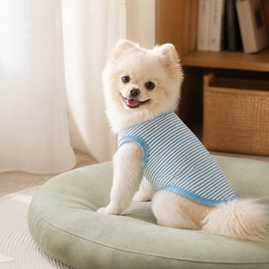 Chaleco de Algodón a Rayas para Perro, Transpirable, para Verano, para Perros Pequeños, Estilo Simple, Lavado a Mano, Uso Diario - Product Image 1