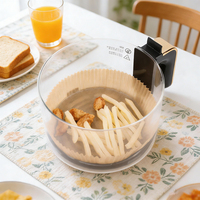 100 feuilles de papier sulfurisé jetable de 8 pouces pour friteuse à air, idéal pour la cuisson du poisson et des biscuits, qualité alimentaire, pour four