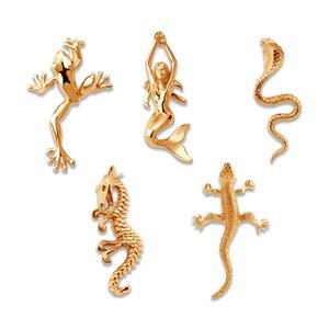 Nouvelle Série Reptiles 2026 – Colliers en Chaîne Maillons en Acier Inoxydable Plaqué Or avec Pendentifs Sirène, Hippocampe, Serpent, Grenouille – Bijoux Europe - Product Image 5