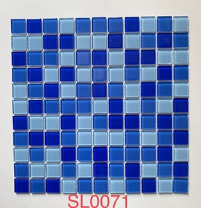 Azulejo de Vidrio Mosaico Moderno Más Vendido de Kasaro para Hotel, Hospital, Piscina, Cocina, Revestimiento, <span class=keywords><strong>Color</strong></span> Azul, 4 mm de Grosor, Más de 5 Años - Product Image 2