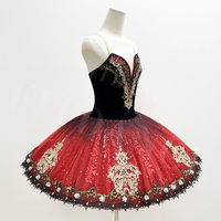 T0943 Service Personnalisé – Jupe Rouge Classique pour Adultes et Enfants, Tenue de Danse Scénique, Tutu de Ballet Professionnel pour Compétition
