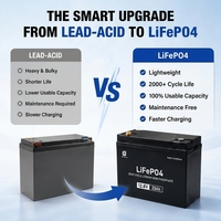 Baterai Lithium LiFePO4 12V 6Ah 7Ah Deep Cycle dengan BMS Terintegrasi, Pengganti Drop-in untuk SLA AGM Lead Acid UPS Alarm Keamanan Solar