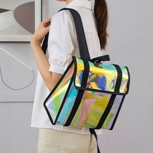 Sac à dos mini laser pour femmes, sac à dos de loisirs pour étudiants, sac à dos transparent en PVC irisé avec logo personnalisé - Product Image 3