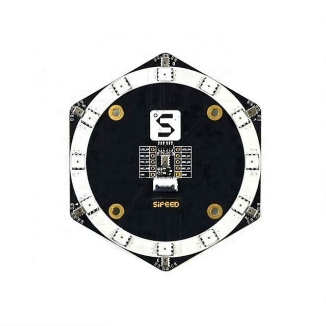 R6+1 Microphone Array, 6+1 Digital Microphones and 12 RGB LEDs, Compatible with Maix AIoT Series