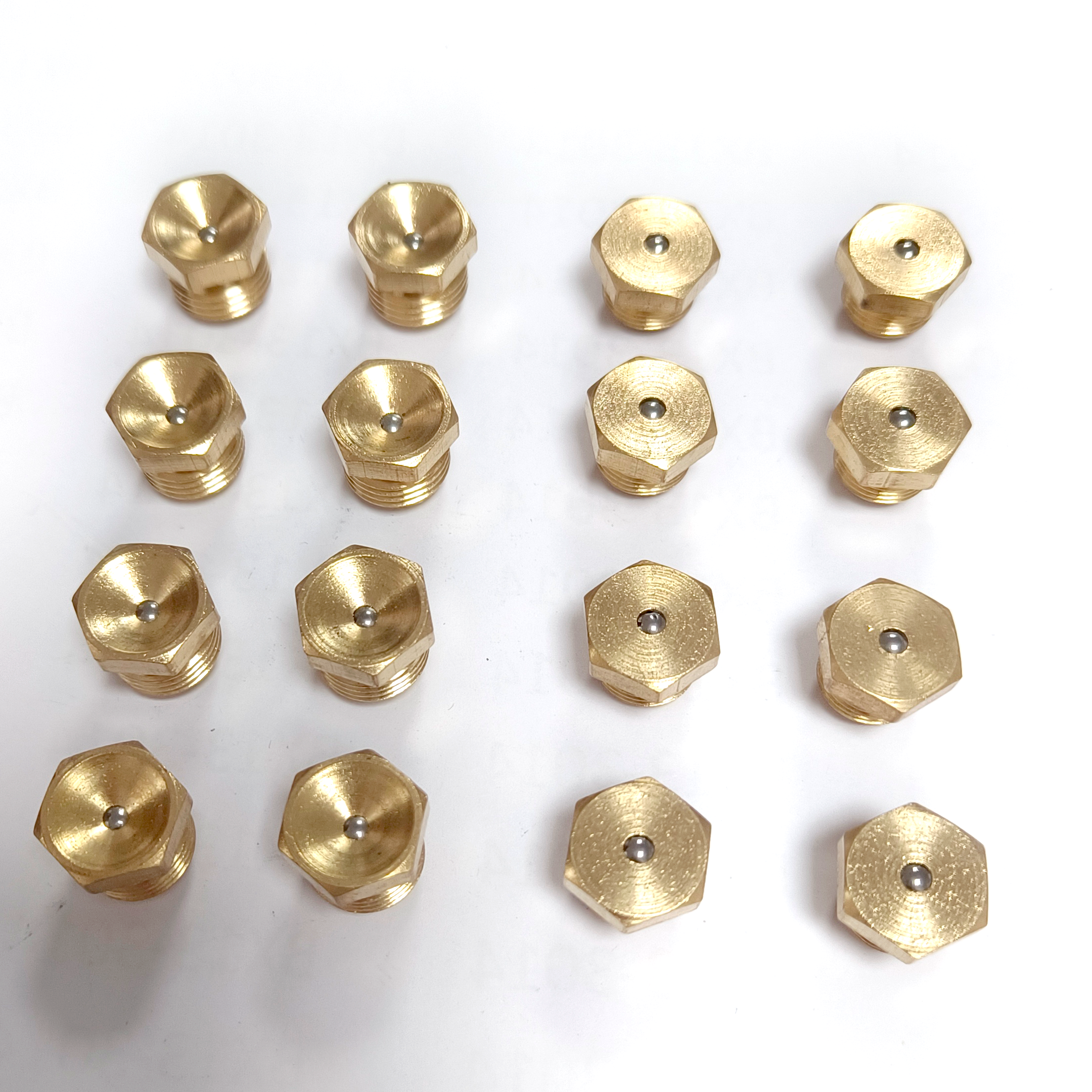 Cabezal De Botón Para Engrase - Rosca Interior De 9 Mm (G1/8-28) - Metal Plateado - Ideal Para Mangueras De Grasa
