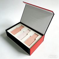 Boîte cadeau cosmétique rigide mate biodégradable en papier recyclé, design personnalisé, boîte à cils magnétique, insert en mousse amovible