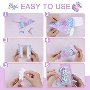 Cajas <span class=keywords><strong>de</strong></span> dulces triangulares <span class=keywords><strong>de</strong></span> sirena, 6 uds., cajas <span class=keywords><strong>de</strong></span> dulces <span class=keywords><strong>de</strong></span> papel DIY <span class=keywords><strong>para</strong></span> niñas, decoraciones <span class=keywords><strong>para</strong></span> fiestas, regalos <span class=keywords><strong>para</strong></span> <span class=keywords><strong>regalar</strong></span>, novedades <span class=keywords><strong>para</strong></span> fiestas - Product Image 2